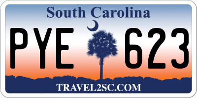 SC license plate PYE623