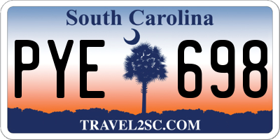SC license plate PYE698