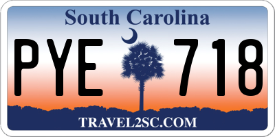 SC license plate PYE718