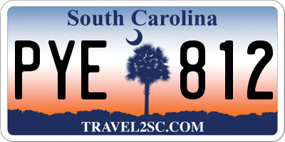 SC license plate PYE812