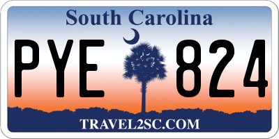 SC license plate PYE824