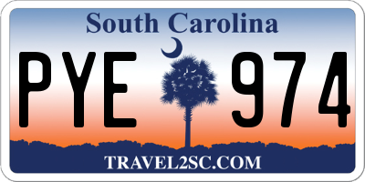 SC license plate PYE974