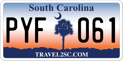 SC license plate PYF061