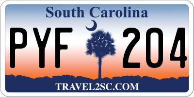 SC license plate PYF204