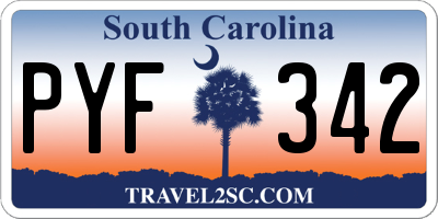 SC license plate PYF342