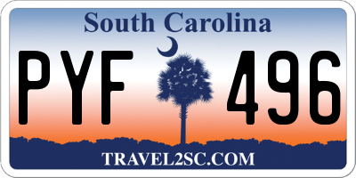 SC license plate PYF496