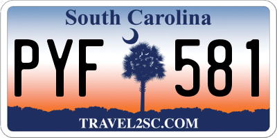 SC license plate PYF581