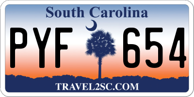 SC license plate PYF654
