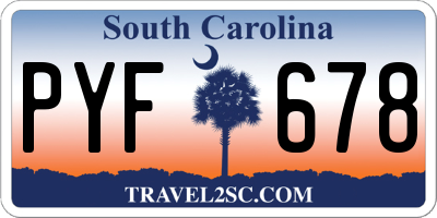 SC license plate PYF678