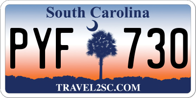 SC license plate PYF730