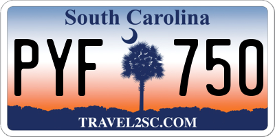 SC license plate PYF750