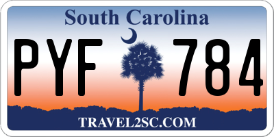 SC license plate PYF784