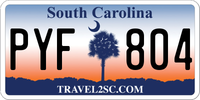 SC license plate PYF804