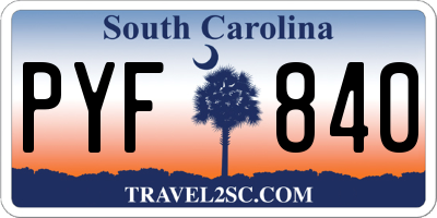 SC license plate PYF840