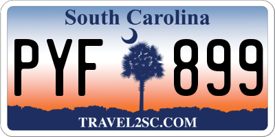 SC license plate PYF899