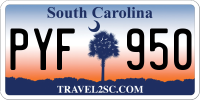 SC license plate PYF950