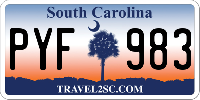 SC license plate PYF983