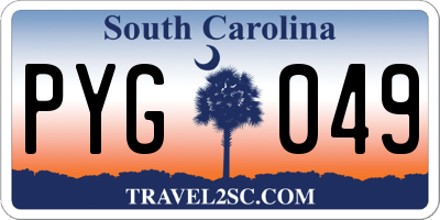 SC license plate PYG049
