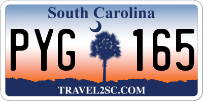 SC license plate PYG165