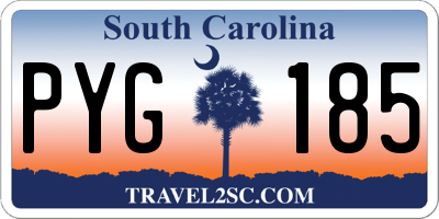 SC license plate PYG185