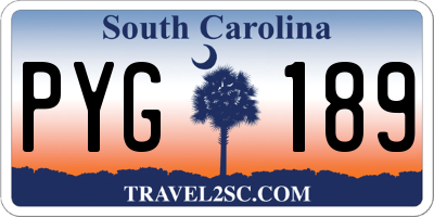 SC license plate PYG189
