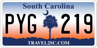 SC license plate PYG219