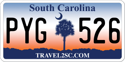 SC license plate PYG526
