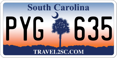 SC license plate PYG635