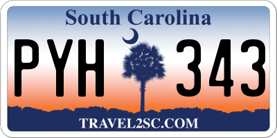SC license plate PYH343