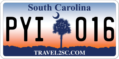 SC license plate PYI016
