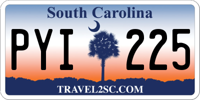 SC license plate PYI225