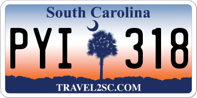 SC license plate PYI318