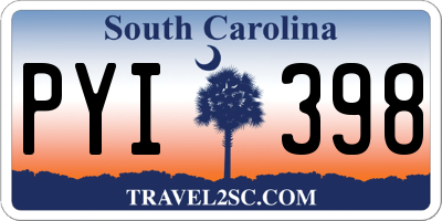 SC license plate PYI398