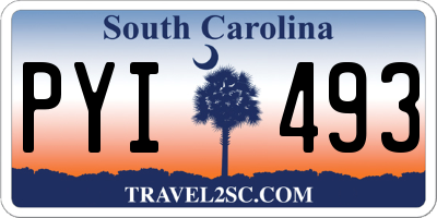 SC license plate PYI493