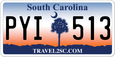 SC license plate PYI513