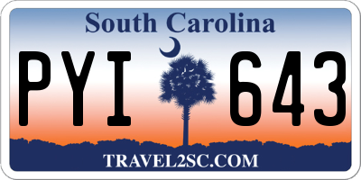 SC license plate PYI643