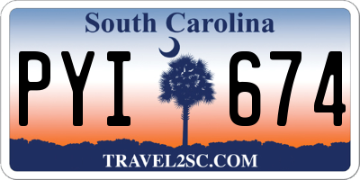 SC license plate PYI674
