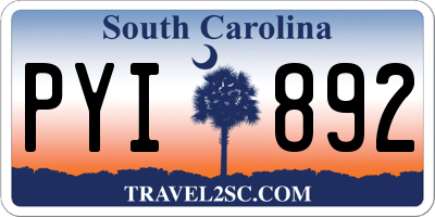SC license plate PYI892