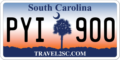 SC license plate PYI900