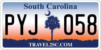 SC license plate PYJ058