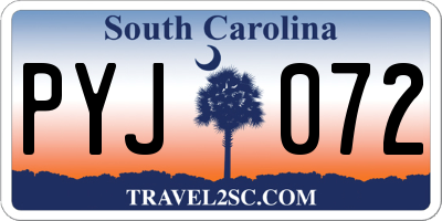 SC license plate PYJ072