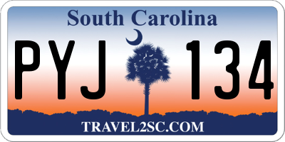 SC license plate PYJ134