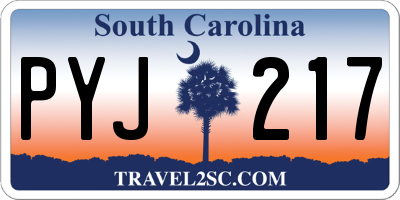 SC license plate PYJ217
