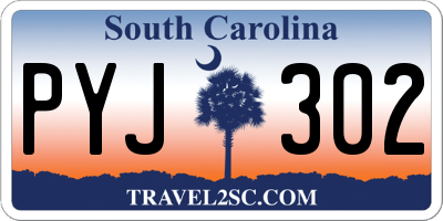 SC license plate PYJ302