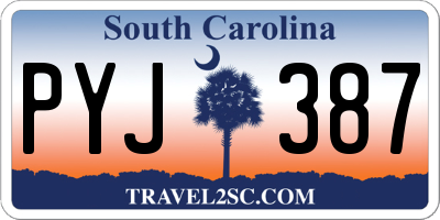 SC license plate PYJ387
