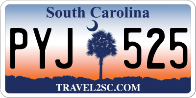 SC license plate PYJ525