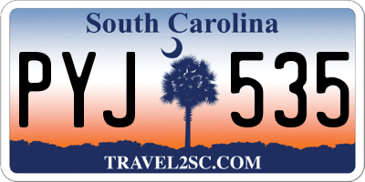 SC license plate PYJ535