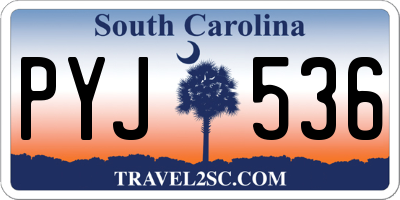 SC license plate PYJ536
