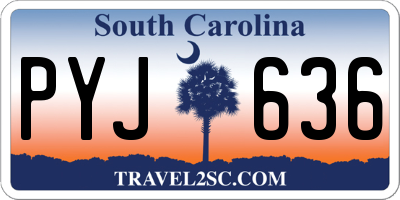 SC license plate PYJ636