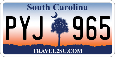 SC license plate PYJ965